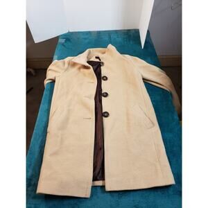 LL Collezioni Coat Jacket Sz 6 Womens Beige Long Camelhair Winter Warm Ladies